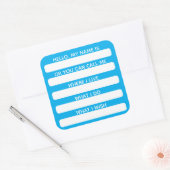 Eisbrecher-Gesprächs-Name-Tag mit Informationen Quadratischer Aufkleber (Umschlag)