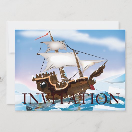 Eisbrecher-Schiff Einladung (Vorderseite)