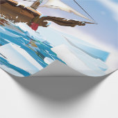 Eisbrecher-Schiff. Geschenkpapier (Ecke)