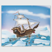 Eisbrecher-Schiff. Geschenkpapier (Flach)