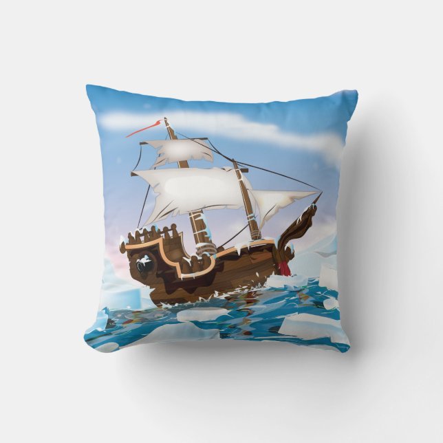 Eisbrecher-Schiff Kissen (Vorderseite)