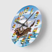 Eisbrecher-Schiff Runde Wanduhr (Winkel)