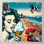 'Eisbrunnen am Strand' Poster (Vorne)