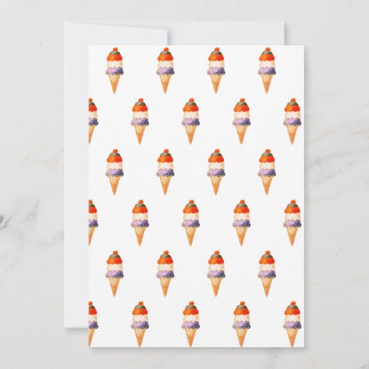 Eiscreme 1. Geburtstag - eine Einladung (Rückseite)