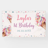 Eiscreme 1. Geburtstag Party Banner (Horizontal)