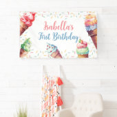 Eiscreme 1. Geburtstag Party Banner (Insitu)