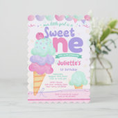 Eiscreme 1. Geburtstag Party Einladung (Stehend Vorderseite)
