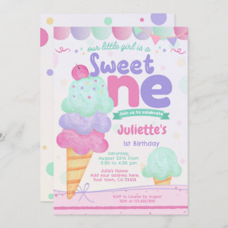 Eiscreme 1. Geburtstag Party Einladung
