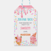 Eiscreme 1. Geburtstag Party Geschenkanhänger (Rückseite)