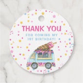 Eiscreme 1. Geburtstag Party Geschenkanhänger (Rückseite)