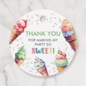 Eiscreme 1. Geburtstag Party Geschenkanhänger (Rückseite)