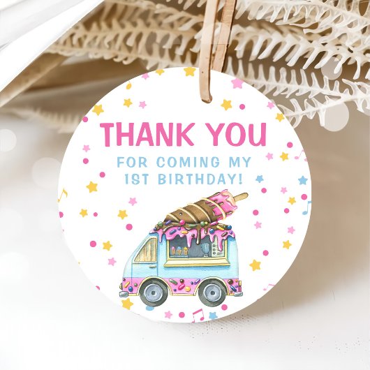 Eiscreme 1. Geburtstag Party Geschenkanhänger