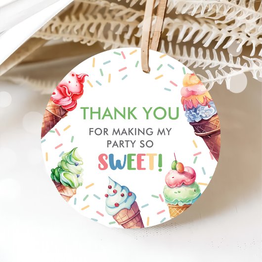 Eiscreme 1. Geburtstag Party Geschenkanhänger