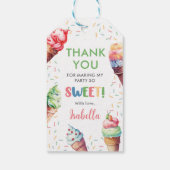 Eiscreme 1. Geburtstag Party Geschenkanhänger (Rückseite)