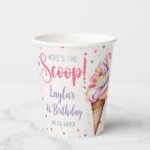 Eiscreme 1. Geburtstag Party Pappbecher (Vorderseite)