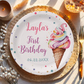 Eiscreme 1. Geburtstag Party Pappteller