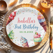 Eiscreme 1. Geburtstag Party Pappteller