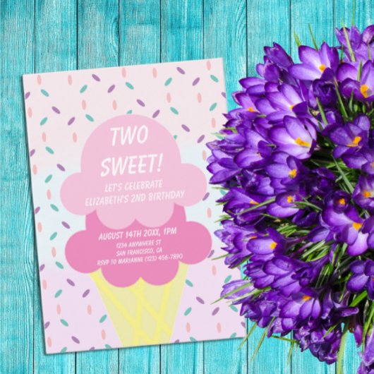 Eiscreme 2. Geburtstag Einladung