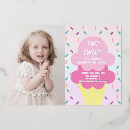 Eiscreme 2. Geburtstag Folieneinladung