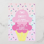 Eiscreme 2. Geburtstag Folieneinladung (Vorderseite)