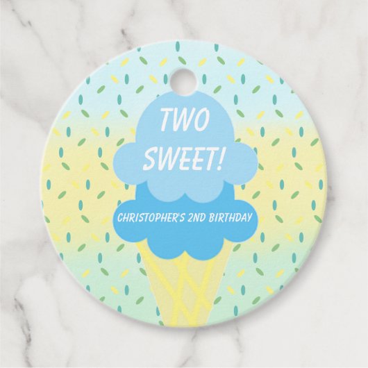 Eiscreme 2. Geburtstag Geschenkanhänger (Vorderseite)