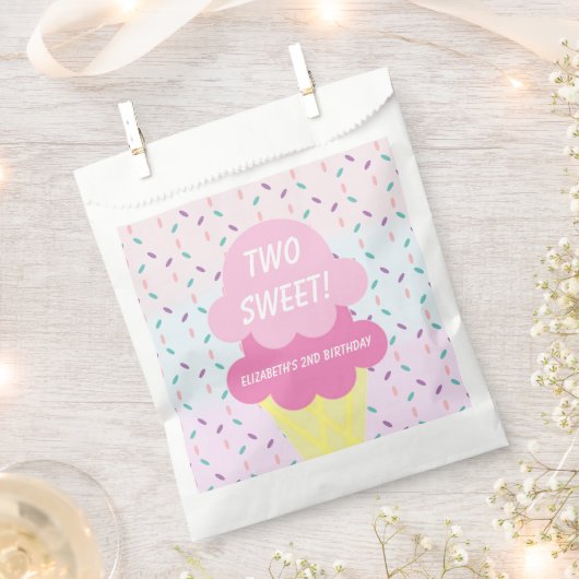 Eiscreme 2. Geburtstag Geschenktütchen (Ausgeschnitten)