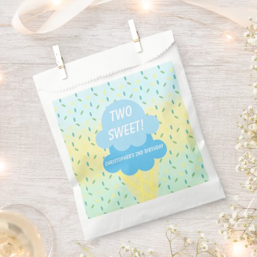 Eiscreme 2. Geburtstag Geschenktütchen (Ausgeschnitten)