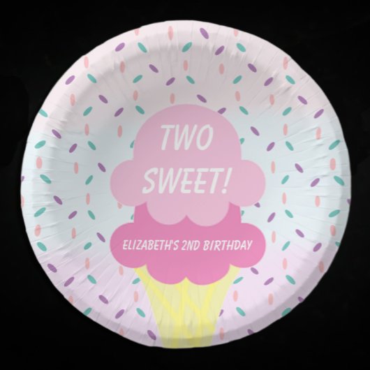 Eiscreme 2. Geburtstag Pappteller
