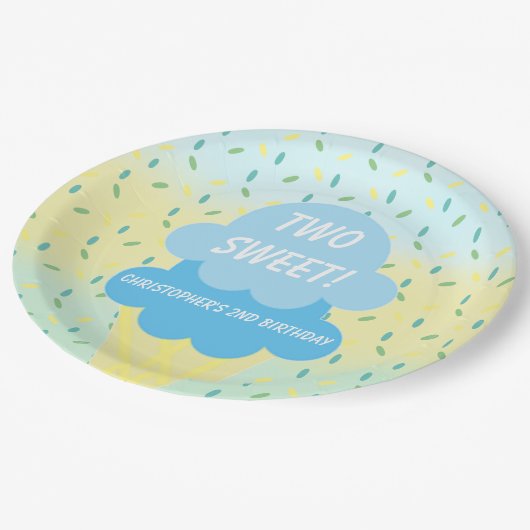 Eiscreme 2. Geburtstag Pappteller (Schrägansicht)