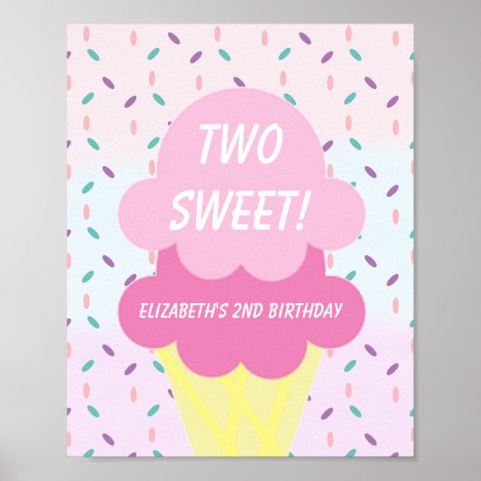 Eiscreme 2. Geburtstag Poster (Vorne)