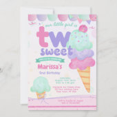Eiscreme 2. Geburtstagsfeier Party Einladung (Vorderseite)
