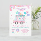 Eiscreme 4. Geburtstagsfeier Party Einladung (Stehend Vorderseite)