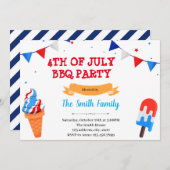 Eiscreme 4. Juli Einladung (Vorne/Hinten)