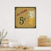 Eiscreme 5 Cent Poster (Küche)