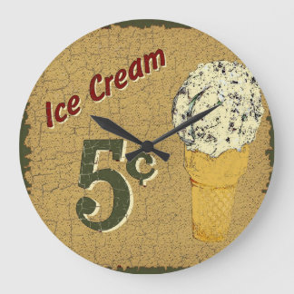 Eiscreme 5 Cents Große Wanduhr
