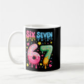 Eiscreme 67 Meme Lustig Six Seven Gen Alpha Slang Kaffeetasse (Links)