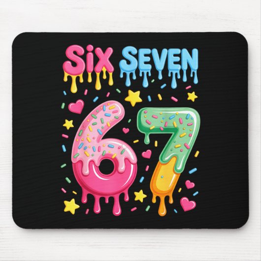 Eiscreme 67 Meme Lustig Six Seven Gen Alpha Slang Mousepad (Vorne)