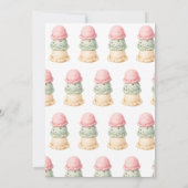 Eiscreme 7. Geburtstagsmädchen Rosa Aquarell Einladung (Rückseite)