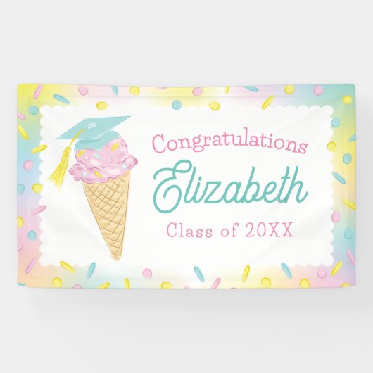 Eiscreme-Abschlussfeier Banner (Horizontal)