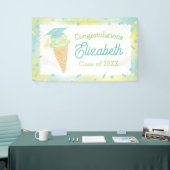 Eiscreme-Abschlussfeier Blau Grün Banner (Messeveranstaltung)
