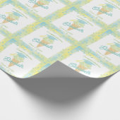 Eiscreme-Abschlussfeier Blau Grün Geschenkpapier (Ecke)