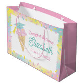 Eiscreme-Abschlussfeier Große Geschenktüte (Rückseite Schrägansicht)