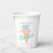 Eiscreme-Abschlussfeier Pappbecher (Rückseite)