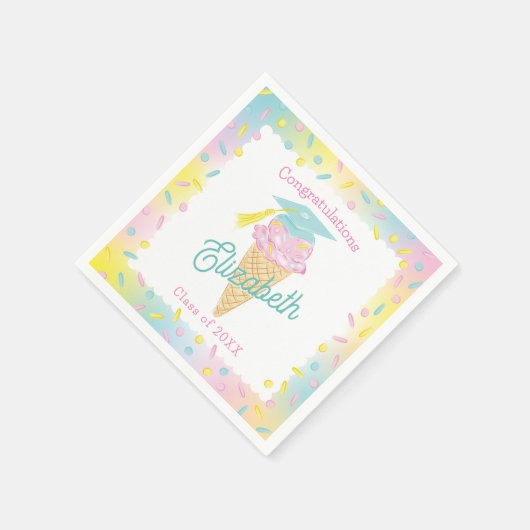 Eiscreme-Abschlussfeier Serviette (Ecke)