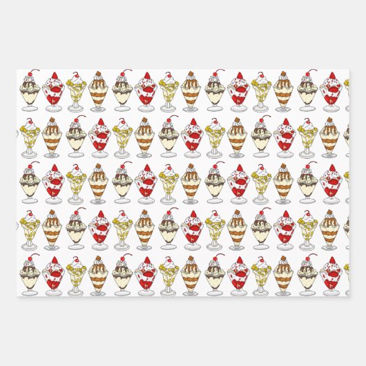 Eiscreme als Geburtstag Geschenkpapier Set (Vorderseite)