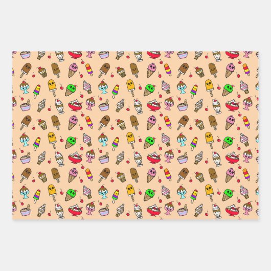 Eiscreme als Geburtstag Geschenkpapier Set (Vorderseite 3)