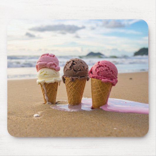Eiscreme am Strand  Mousepad (Vorne)