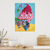 Eiscreme am Strand Poster (Küche)