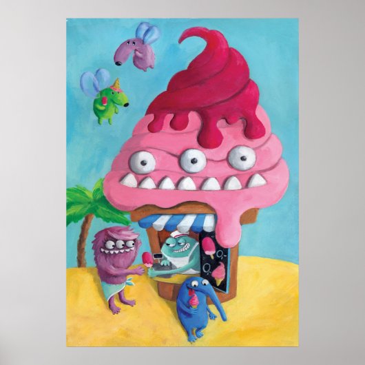 Eiscreme am Strand Poster (Vorne)