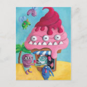 Eiscreme am Strand Postkarte (Vorderseite)